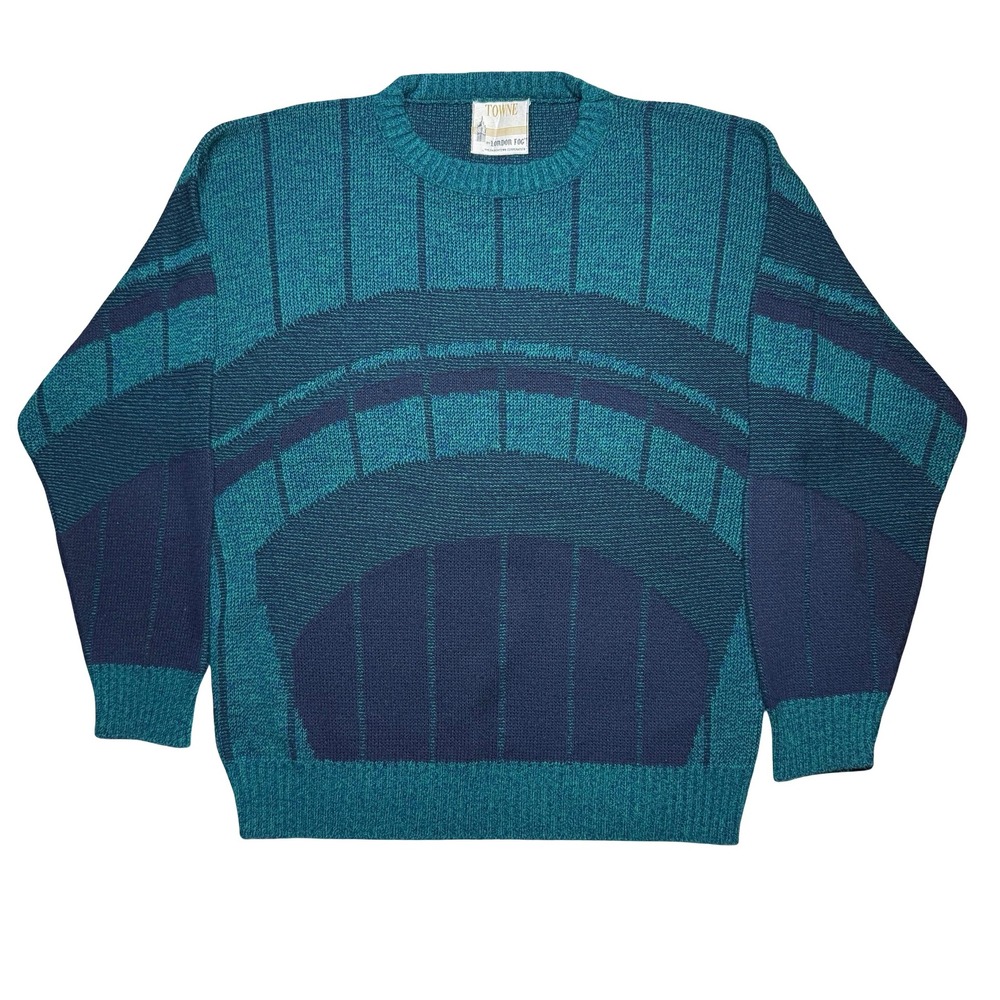 Vintage‎ 90s Towne by London Fog knit green sweater